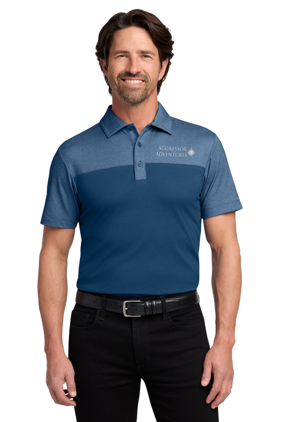 Authority® Fine Pique Blend Blocked Polo