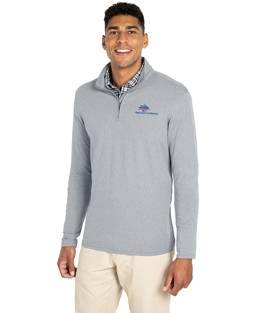 Charles River MEN'S HEATHERED ECO-LOGIC STRETCH QUARTER ZIP