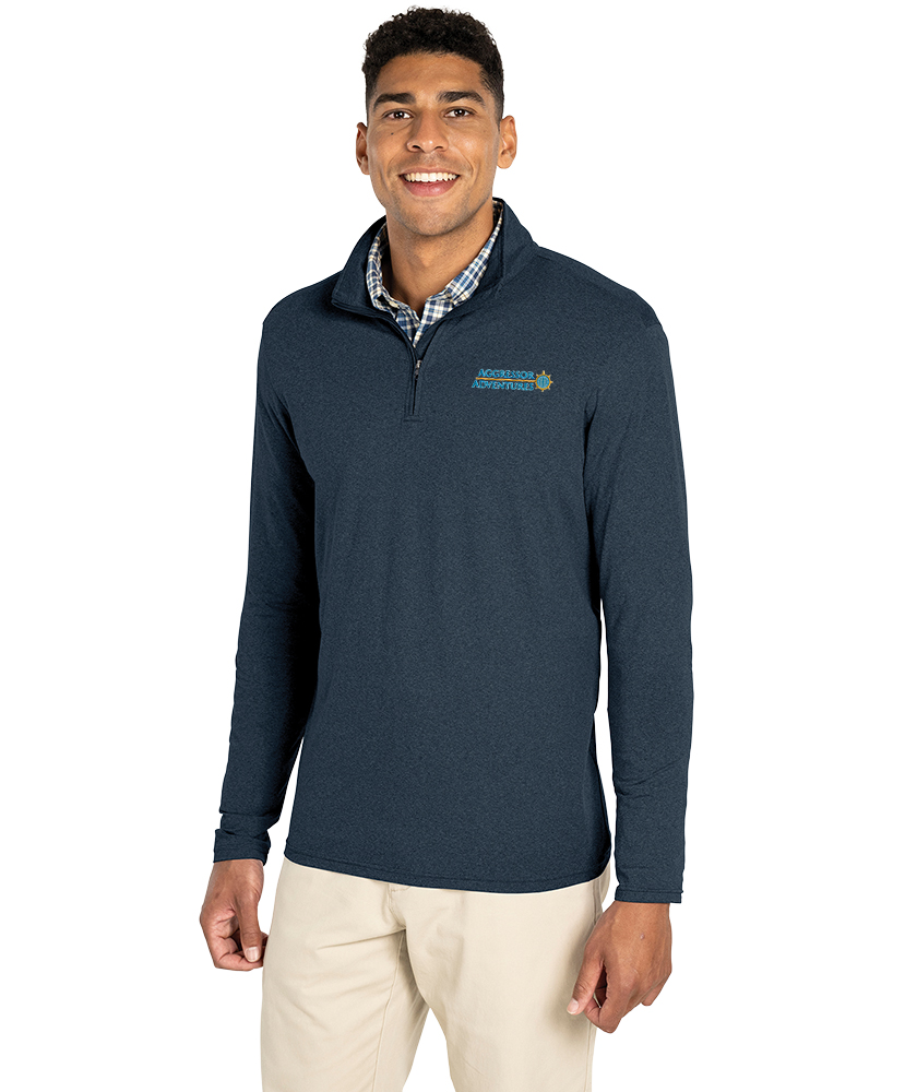 Charles River MEN'S HEATHERED ECO-LOGIC STRETCH QUARTER ZIP