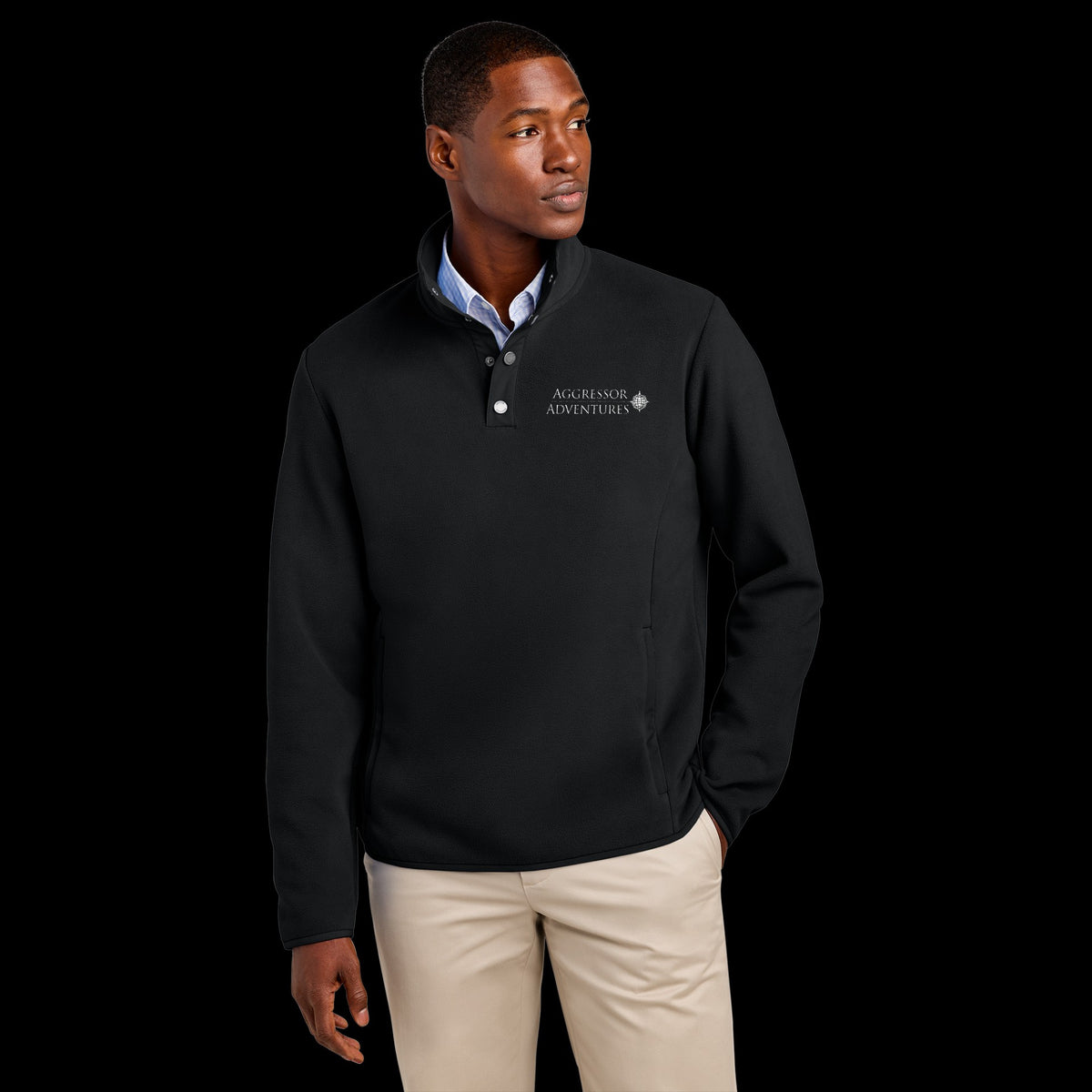 Brooks Brothers® Fleece 1/4-Snap Neck