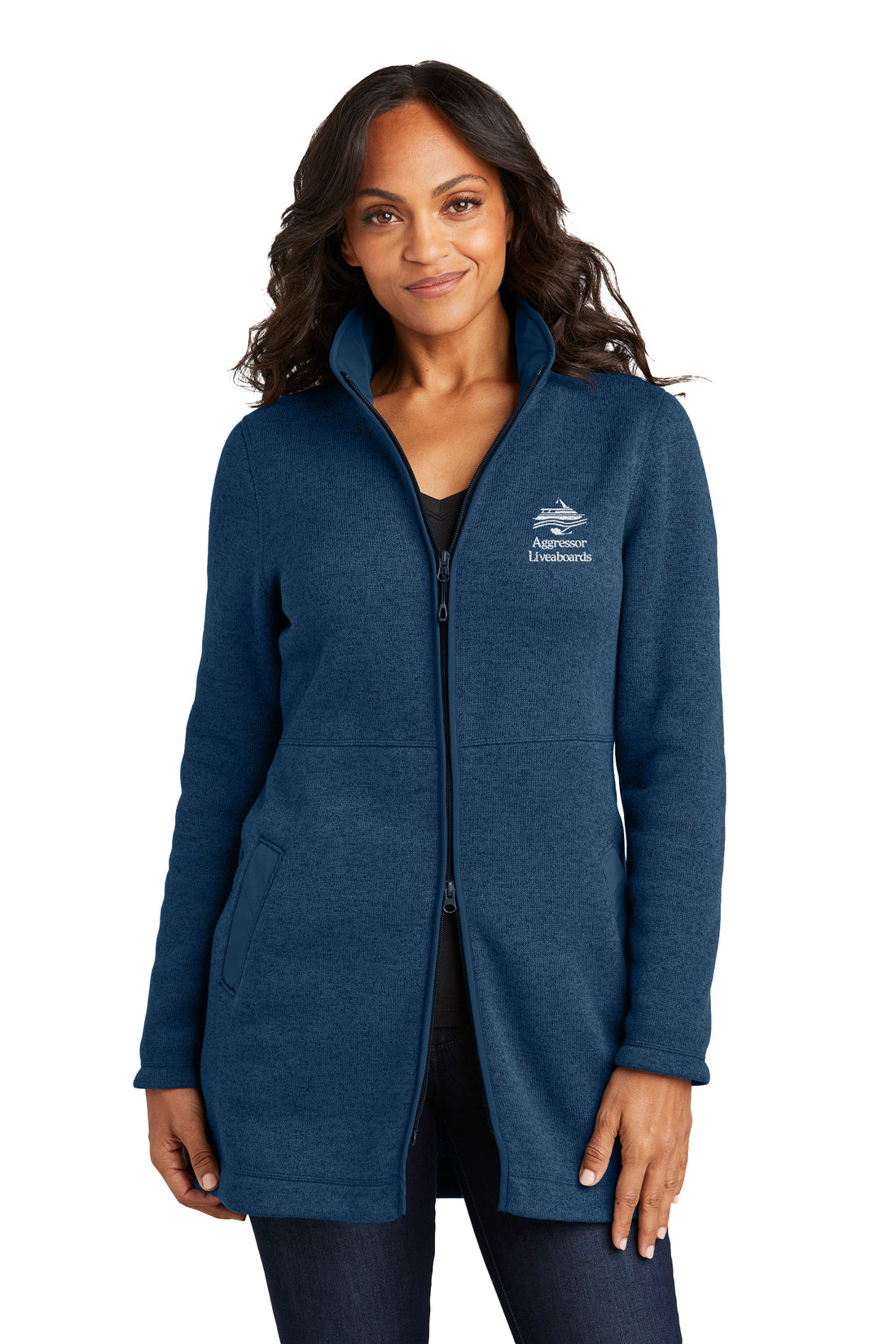Ladies Arc Sweater Fleece Long Jacket