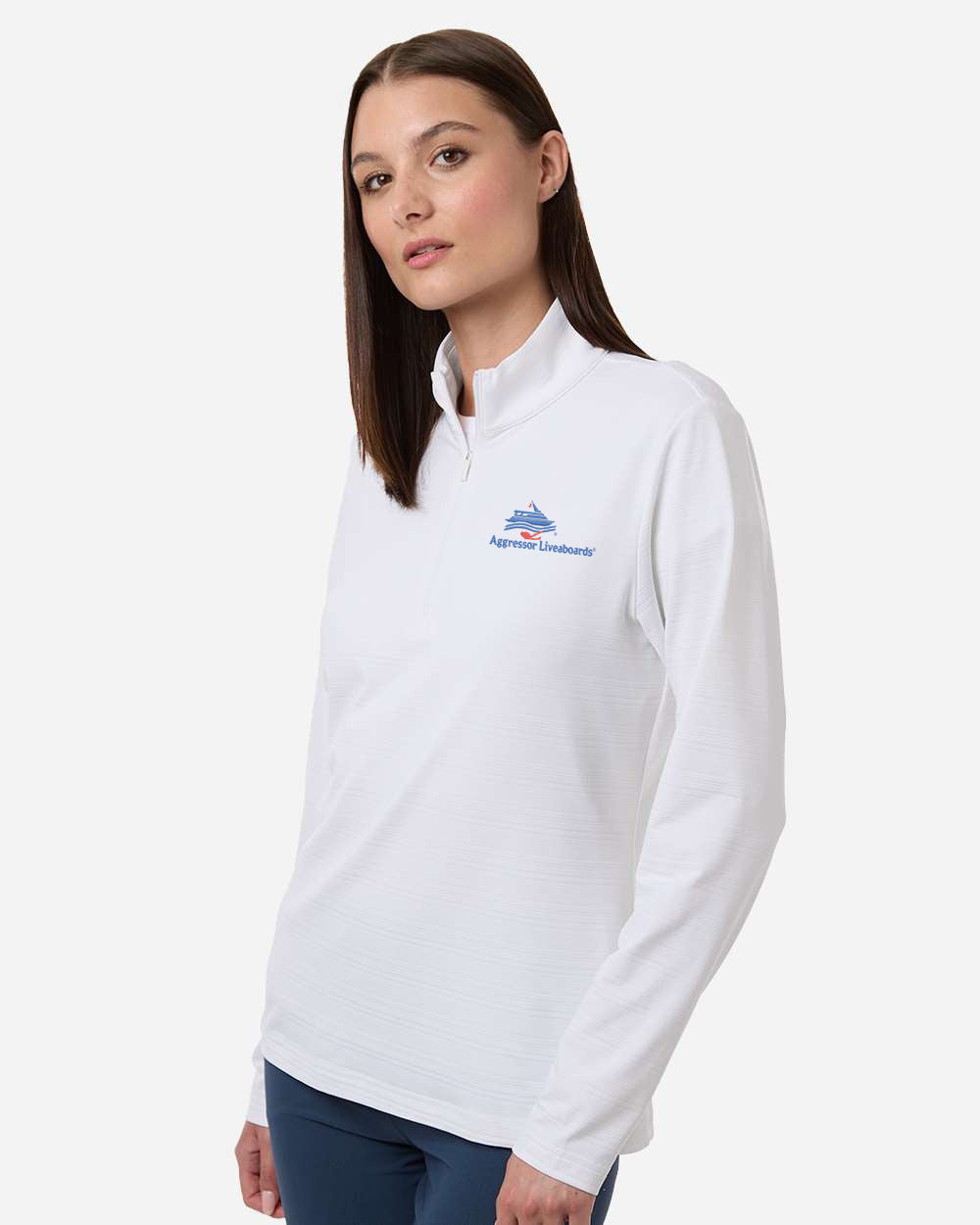 Adidas Textured Stripe Quarter-Zip Pullover