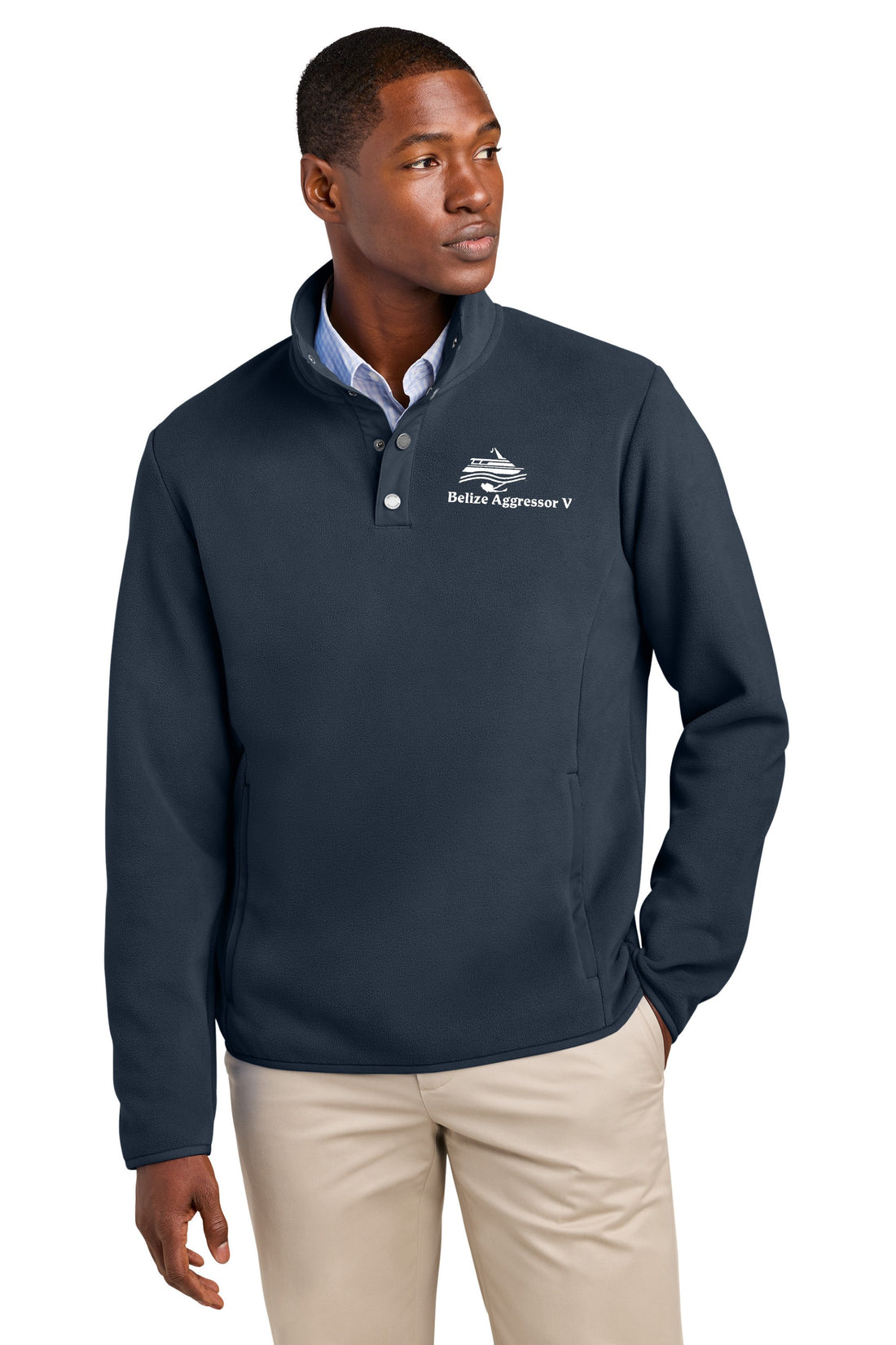 Brooks Brothers® Fleece 1/4-Snap Neck