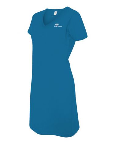 LAT - Women's Fine Jersey V-Neck Coverup -blue