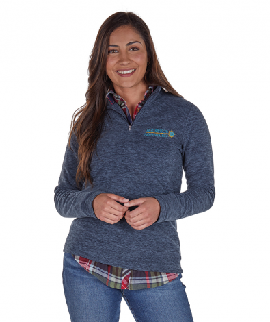 Charles River WOMEN'S FREEPORT MICROFLEECE PULLOVER- Navy Heather--Small