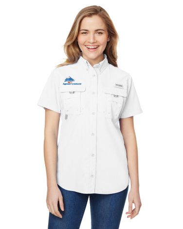 Columbia Ladies' Bahama™ Short-Sleeve Shirt-white-1X-Large