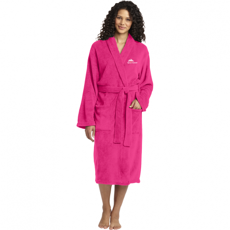 Port Authority® Plush Microfleece Shawl Collar Robe-pink raspberry-S/M